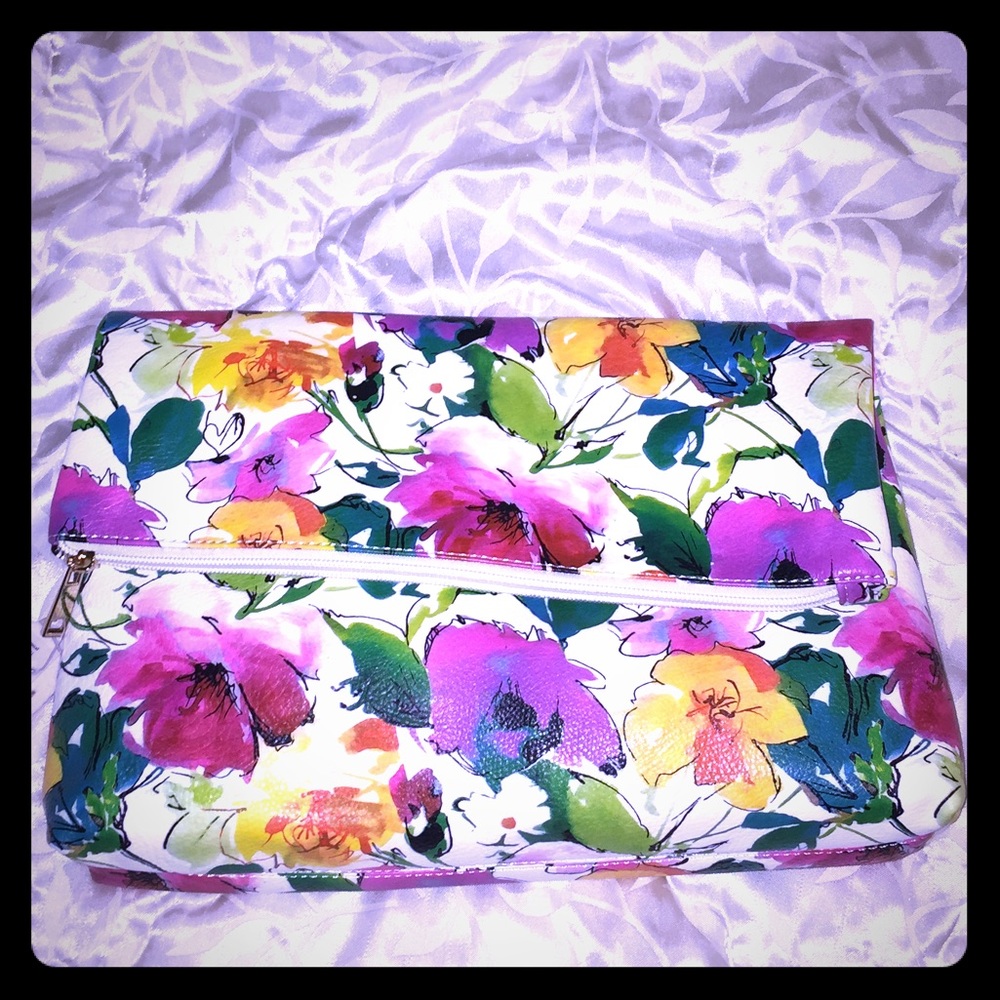 Boutique floral flip over clutch/handbag NWT